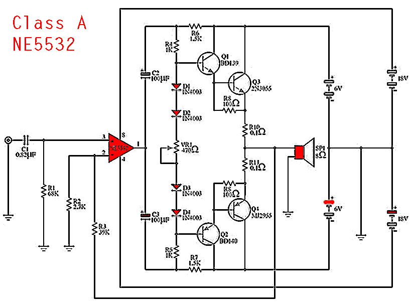Ne5532 Class A Power Amplifier Electronic Circuit Ne5532 Class A Power Amplifier Electronic Circuit